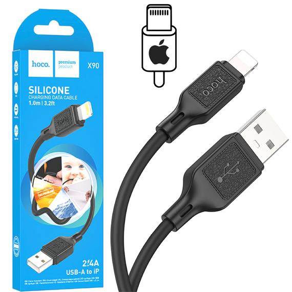 Hoco X90 Cable Cool Silicone Lightning Black