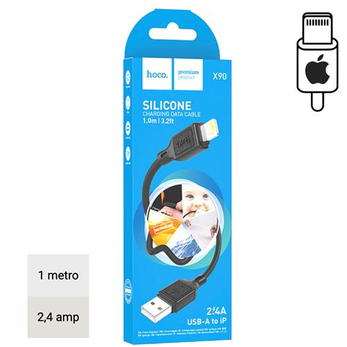 Hoco X90 Cable Cool Silicone Lightning Black