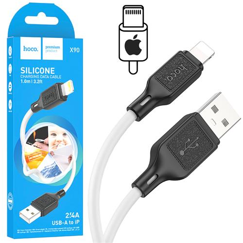 Hoco X90 Cable Cool Silicone Lightning White