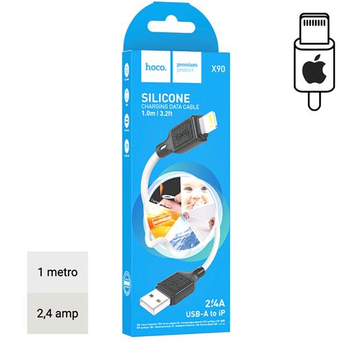 Hoco X90 Cable Cool Silicone Lightning White