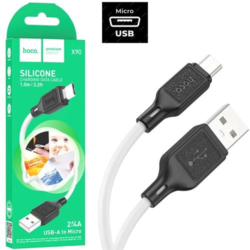 Hoco X90 Cable Cool Silicone Micro White