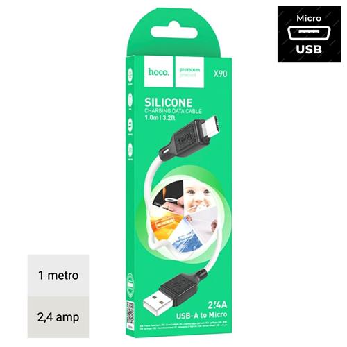 Hoco X90 Cable Cool Silicone Micro White
