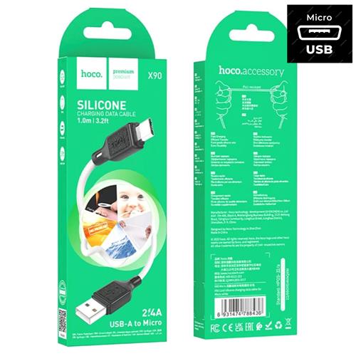 Hoco X90 Cable Cool Silicone Micro White