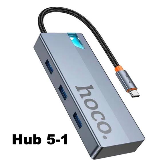 Adaptador USB-C 5-1 Hoco HB50 HDMI + 3x USB 3.0 + PD