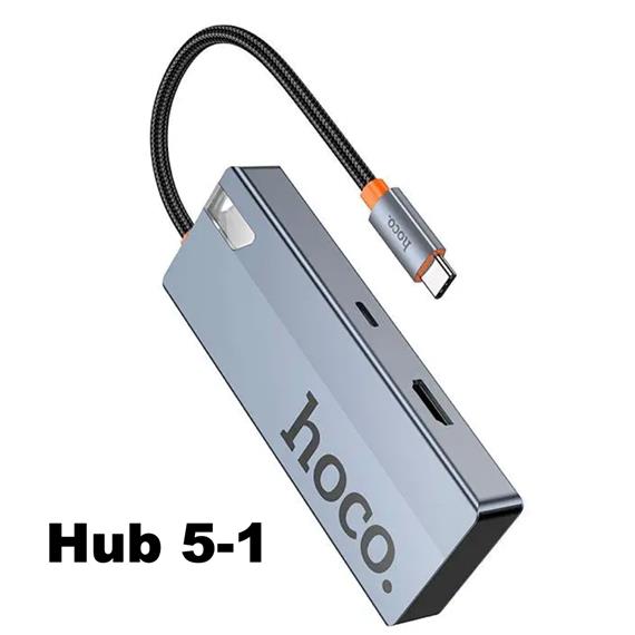 Adaptador USB-C 5-1 Hoco HB50 HDMI + 3x USB 3.0 + PD