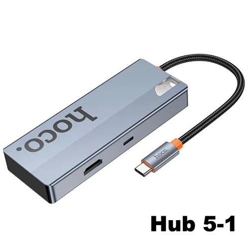 Adaptador USB-C 5-1 Hoco HB50 HDMI + 3x USB 3.0 + PD