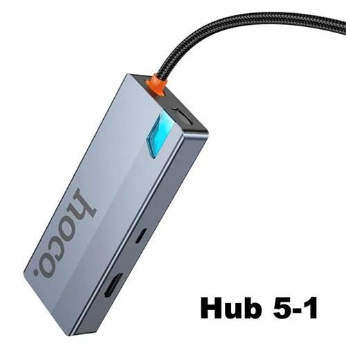 Adaptador USB-C 5-1 Hoco HB50 HDMI + 3x USB 3.0 + PD