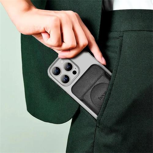 Hoco GT6 Tarjetero Magsafe con Soporte Negro