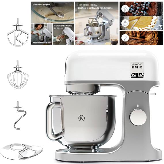 Kenwood KMX750 Robot Cocina Amasadora 1.000W 5L Blanco