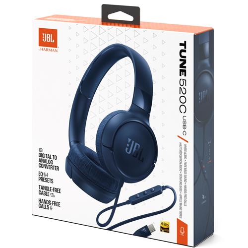 Jbl Tune 520C Auricular con cable y conexión USB-C Azul