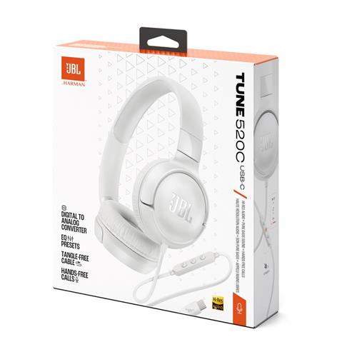 Jbl Tune 520C Auricular con cable y conexión USB-C Blanco