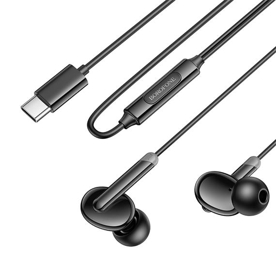 Borofone BM92 Auriculares con Micrófono y Conexión USB-C Negro