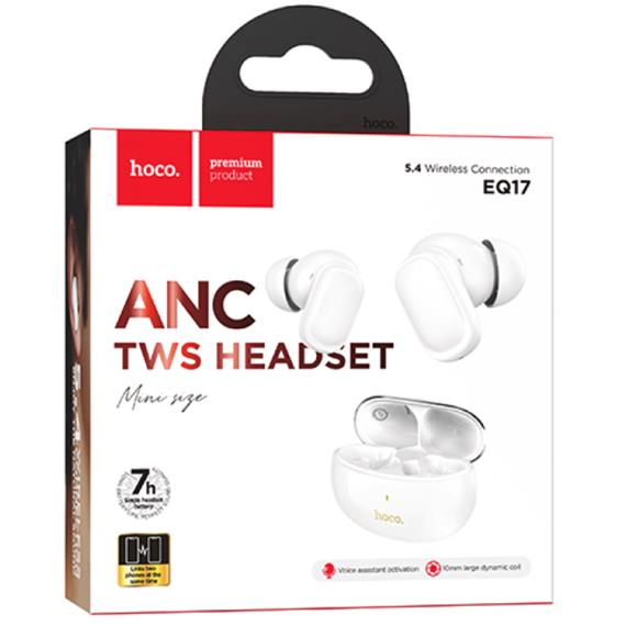 Hoco EQ17 Auricular Inalámbrico con Cancelación de Ruido Frost White