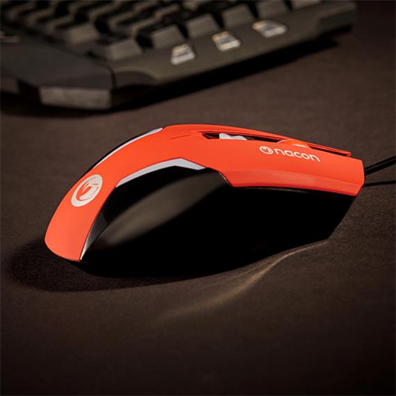 Nacon Raton Gaming con sensor de 800 a 2400 PPP Rojo (PCGM-105RED)