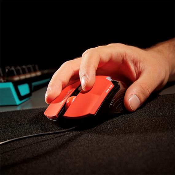 Nacon Raton Gaming con sensor de 800 a 2400 PPP Rojo (PCGM-105RED)