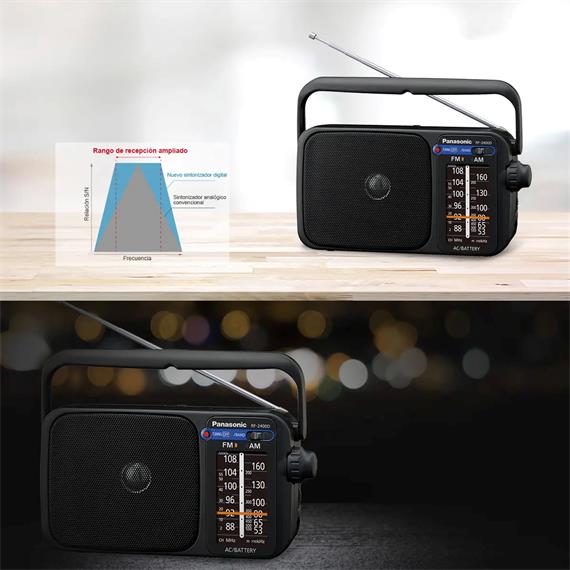 Panasonic RF-2400DEG-K Radio AM/FM con Pila y Corriente