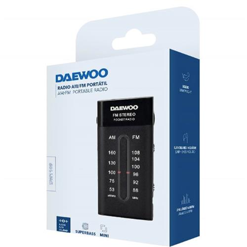 Daewoo DW1109 Radio Compacta AM/FM Incluye Auriculares Negro