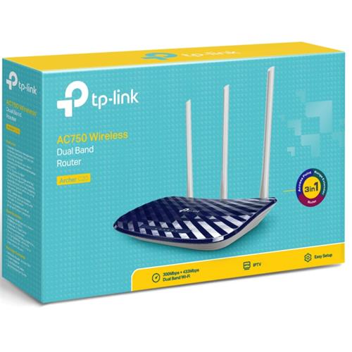 TP-Link Router AC750 4xRJ45 WiFi Ethernet 10/100 (Archer C20)