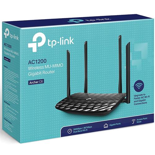 TP-Link Router AC1200 WiFi 5xRJ45 V3.2 (Archer C6)