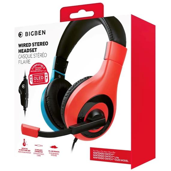 Nacon Auricular Estereo Gaming para Switch Rojo y Azul