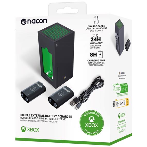 Nacon Pack Cargador y Dos Baterias Externas para Mandos XBOX