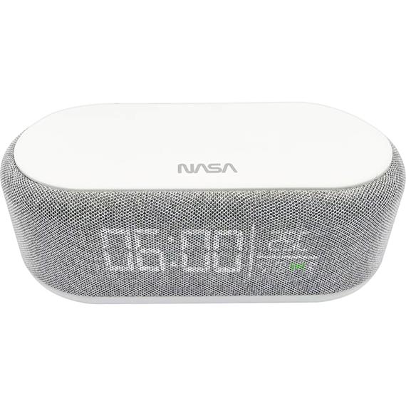 Nasa SPC400 Altavoz Bluetooth con Reloj Alarma y Cargador Inalámbrico