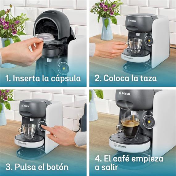 Bosch TAS16B41 Cafetera Tassimo Finesse Multibebida Blanca
