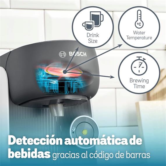Bosch TAS16B41 Cafetera Tassimo Finesse Multibebida Blanca