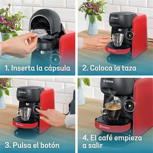 Bosch TAS16B3 Cafetera Tassimo Finesse Multibebida Roja