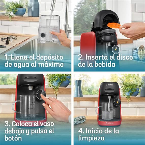 Bosch TAS16B3 Cafetera Tassimo Finesse Multibebida Roja