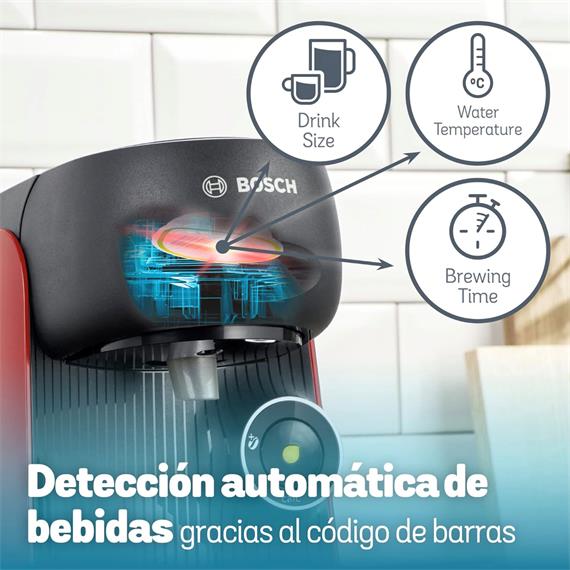 Bosch TAS16B3 Cafetera Tassimo Finesse Multibebida Roja