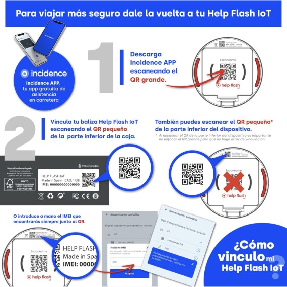 Help Flash IOT Baliza de Emergencia V16 Conectada y Homologada 2026
