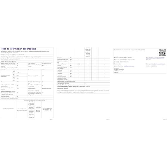 Svan SC185602ENF Frigorífico Combinado No Frost 185cm 60cm 60 cm Blanco