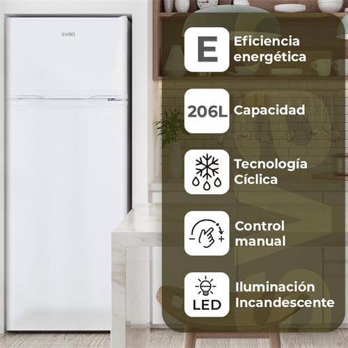 Svan SF145501E Frigorífico Cíclico E 143cm 55cm 55,5cm Blanco
