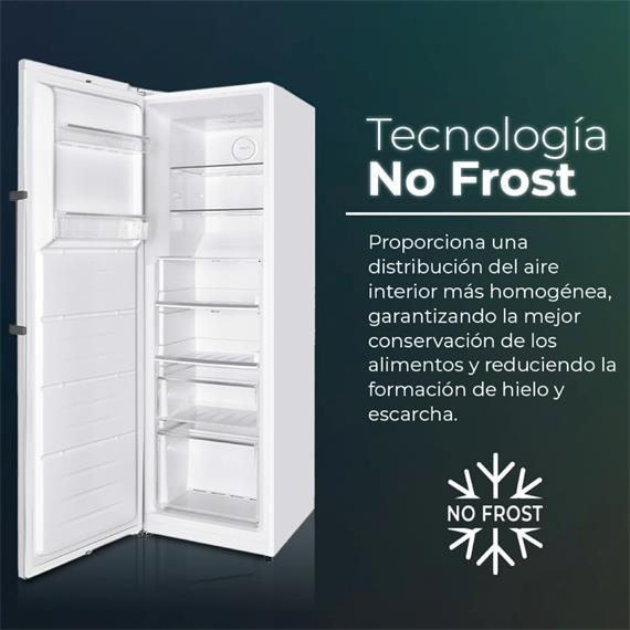Svan SCV185601ENFD Congelador Vertical No Frost 274 L Clase E 185cm 60cm 66cm Blanco