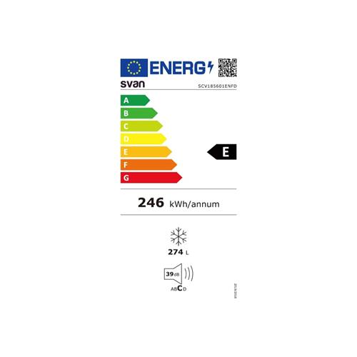 Svan SCV185601ENFD Congelador Vertical No Frost 274 L Clase E 185cm 60cm 66cm Blanco