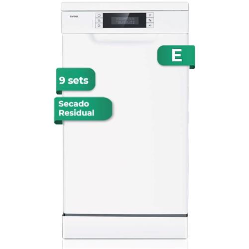 Svan SJ94500ED Lavavajillas  45 cm 9 sets E Blanco Display Led