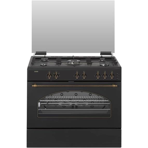 Svan SKGW5900RN Cocina Gas ancho 90 cm Rústico Negro