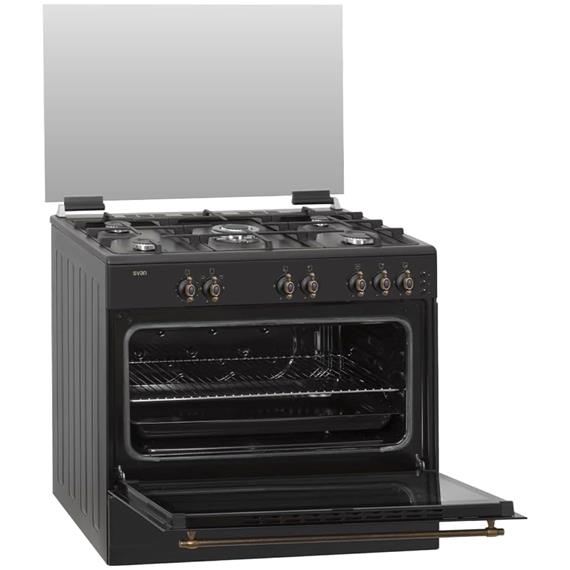 Svan SKGW5900RN Cocina Gas ancho 90 cm Rústico Negro