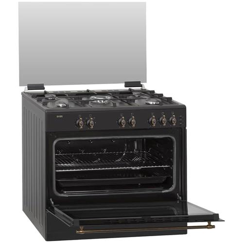 Svan SKGW5900RN Cocina Gas ancho 90 cm Rústico Negro