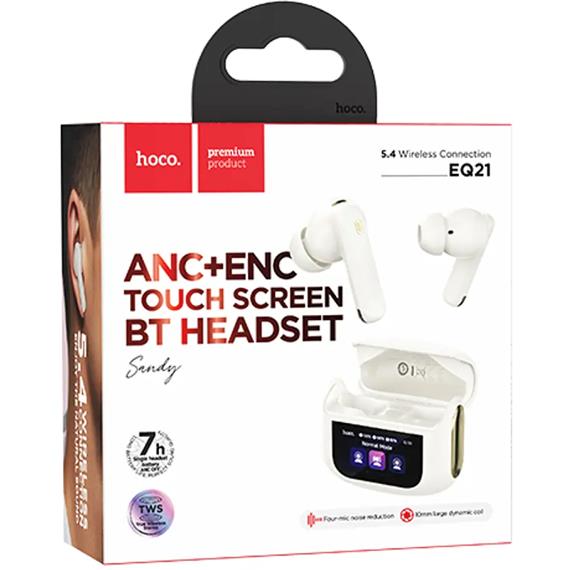 Hoco EQ21 Sandy Auricular Inalámbrico Cancelación Ruido Cloudy White