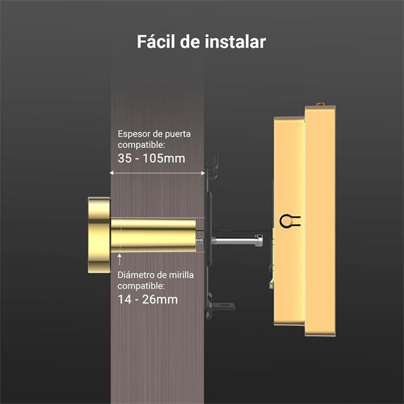 Ezviz HP2 Mirilla Inteligente Wifi con Pantalla 4.3" Dorado