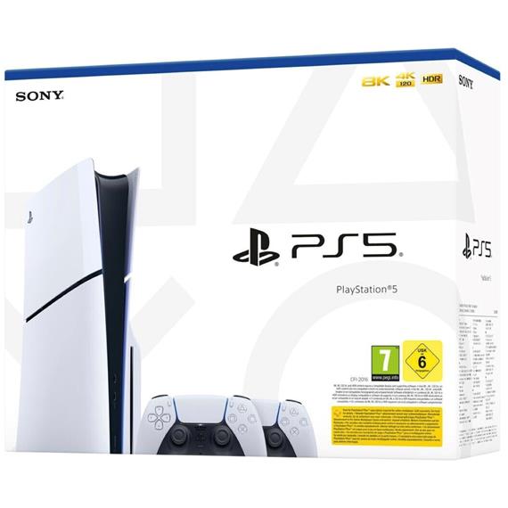 Sony Consola Play Station 5 Slim Disc Edition 1 TB+ Dualsense Bundle White