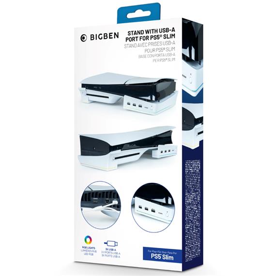 Nacon Soporte Horizontal para Playstion 5 Slim con 2x USB y Led RGB