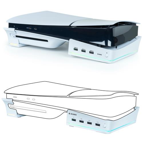 Nacon Soporte Horizontal para Playstion 5 Slim con 2x USB y Led RGB