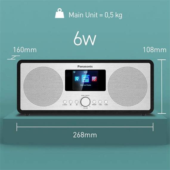 Panasonic RFD40EGK Radio WiFi por Internet con DAB+, FM y Bluetooth