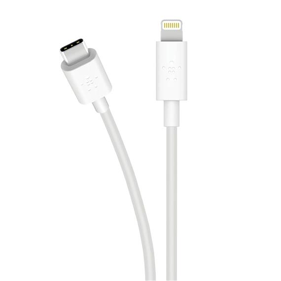 Cargador USB-C 30W Belkin +Cable Lightning 1 Metro Blanco (WCA005VF1MWH-B5)