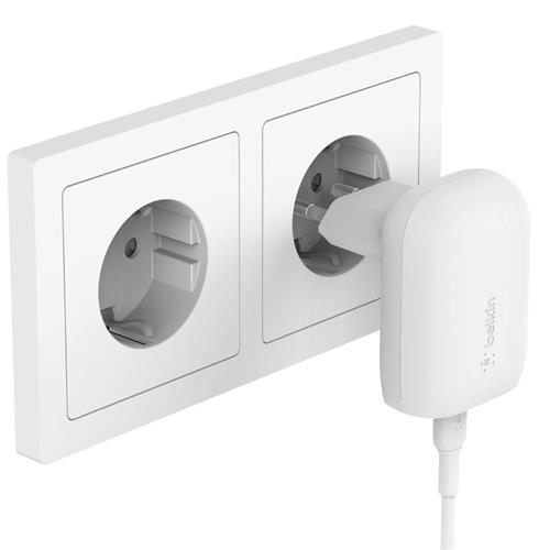 Cargador USB-C 30W Belkin +Cable Lightning 1 Metro Blanco (WCA005VF1MWH-B5)