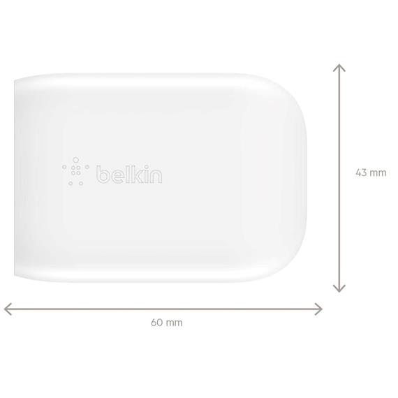 Cargador USB-C 30W Belkin +Cable Lightning 1 Metro Blanco (WCA005VF1MWH-B5)