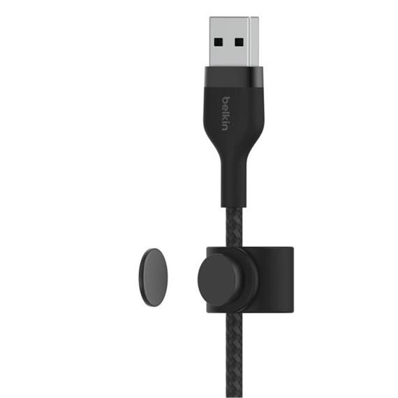 Cable USB -A a Lightning 3 Metros Belkin Trenzado Negro (CAA010DS3MBK)